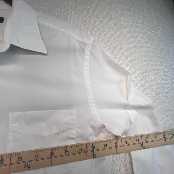 J.Crew Men's Medium 2-Ply White Button Down Dress Shirt 100% Cotton Long Sleeve - Picture 6 of 12